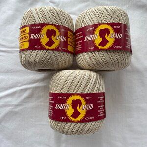 Lot of 3 South Maid Crochet Yarn